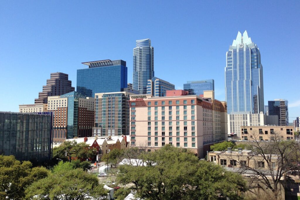 A view of downtown Austin, Texas, one of the top cities for foreign investors in the US. 