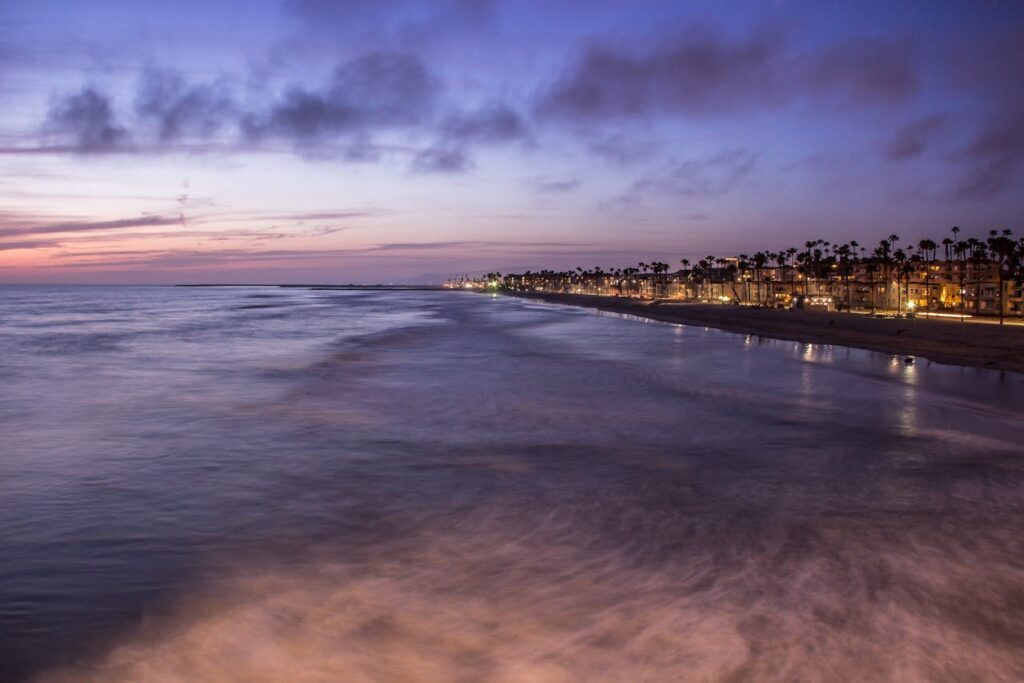 A sunset view of Long Beach, one of the best cities to buy a rental property in California. 