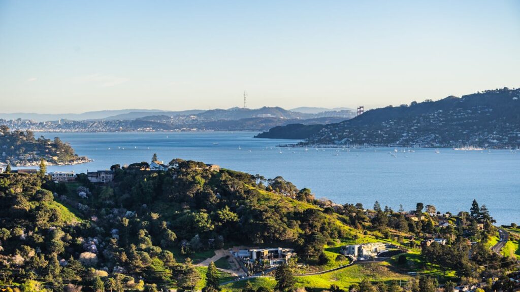 A view of Oakland and East Bay, some of the best cities to buy rental property in California. 