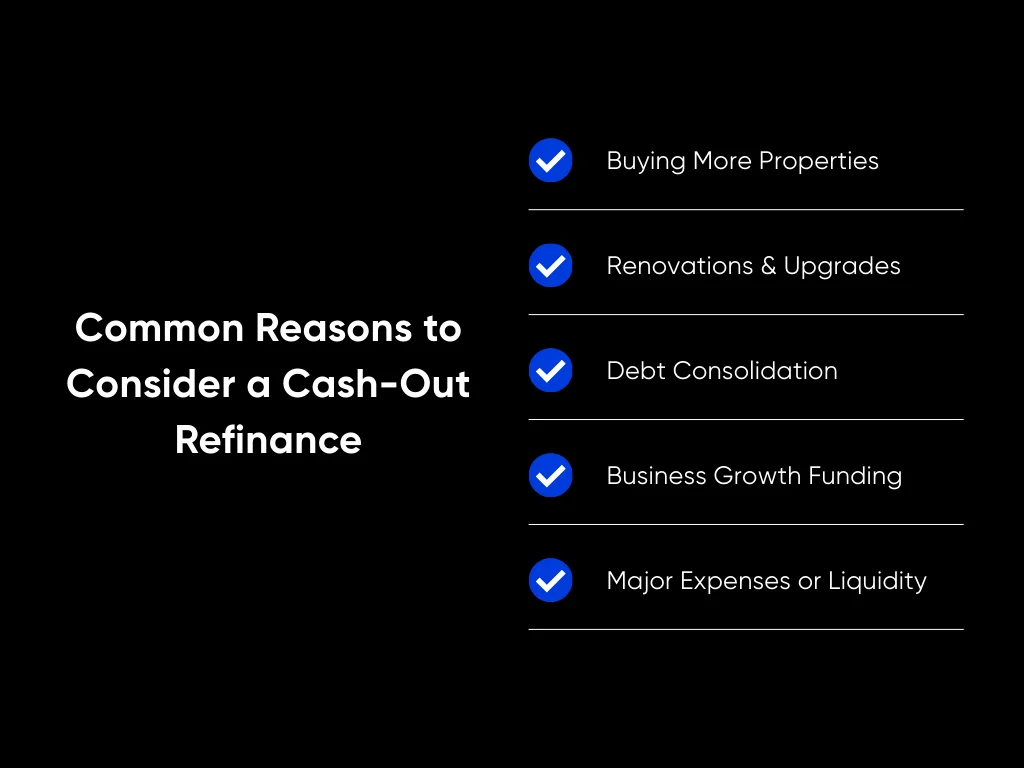 Cash-out Refinancing: All Property Investors Need to Know in 2025 4 Common Reasons to Consider a Cash-Out Refinance