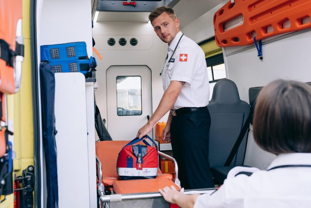 First Responder Home Loans: What You Need To Know 1 Two paramedics are in an ambulance discussing first responder home loans.