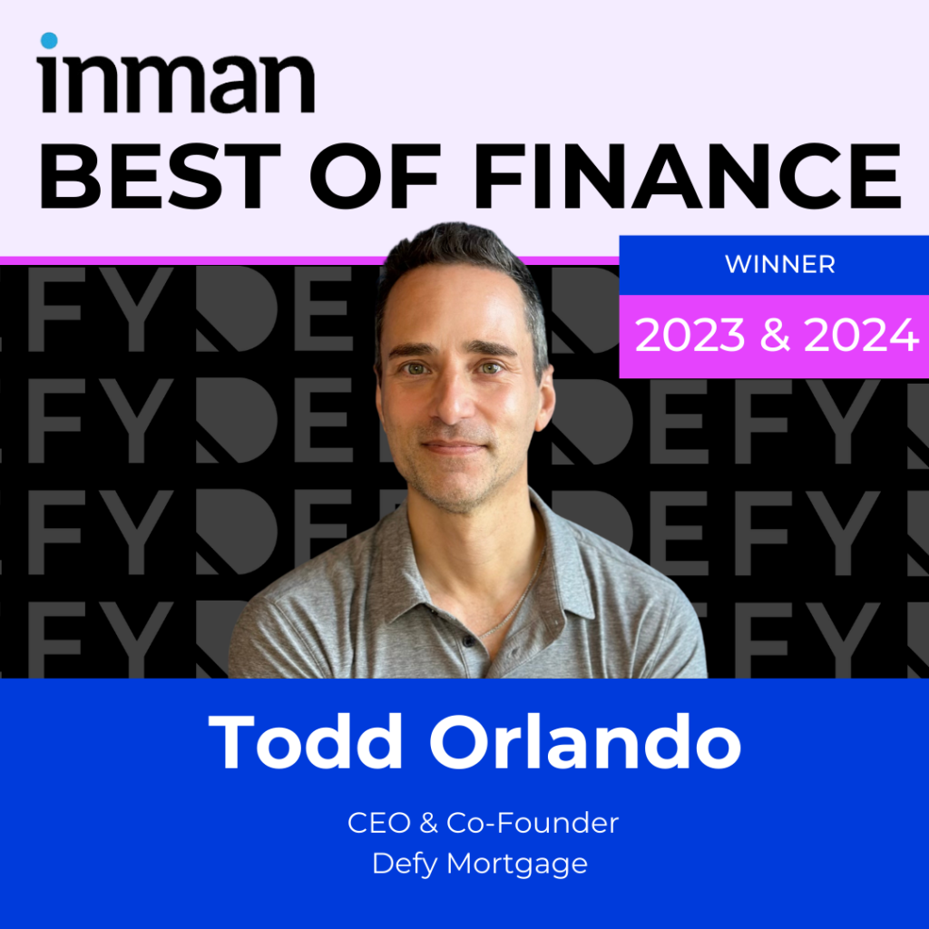 Mortgage Finance Leader Honored for Second Straight Year 1 Todd Inman Award 2024 1 | Defy Mortgage