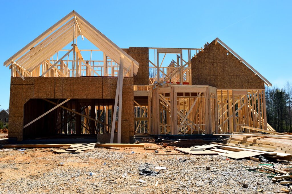 Construction Loan Oregon: Maximize Your Building Potential 1 A framed new build home that was financed with a construction loan Oregon.
