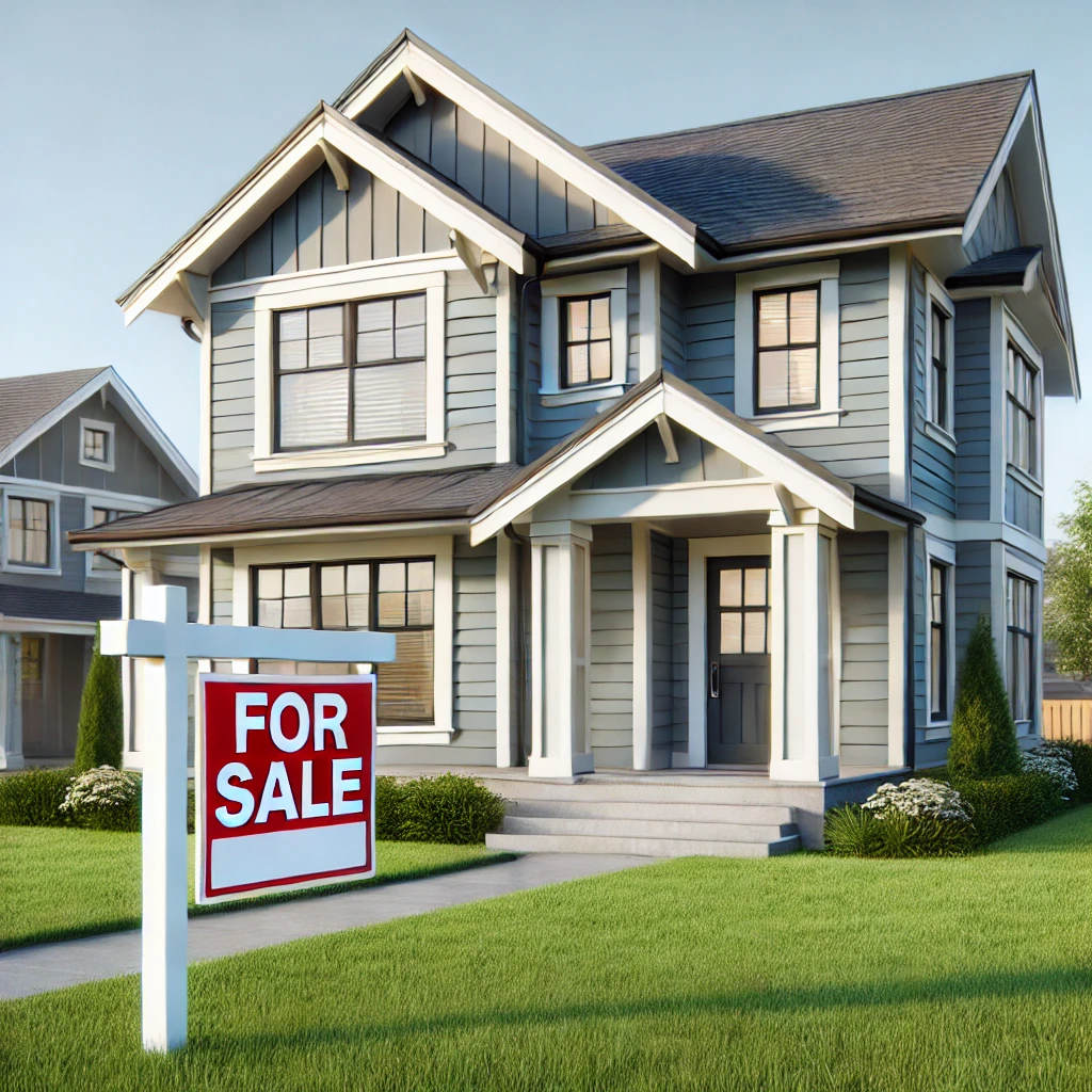 Jumbo Loan Georgia Guide: Maximize Your Home Buying Power 2 A suburban home is on sale, indicating the rising activity in Georgia's real estate market.