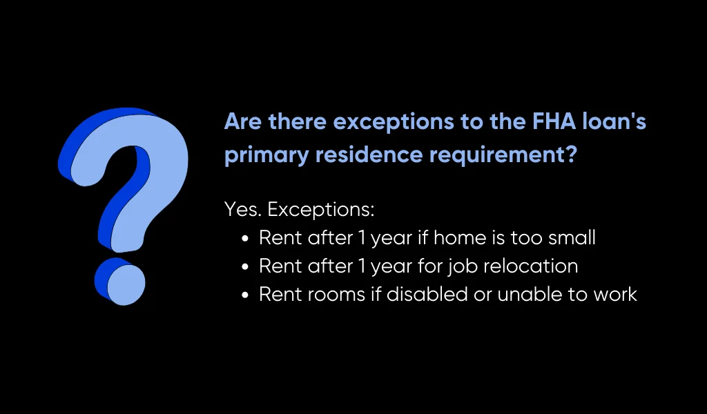 Can You Use an FHA Loan for Investment Property? Learn How & Explore Options 6 Are There Exceptions to the FHA Loan's Primary Residence Requirement