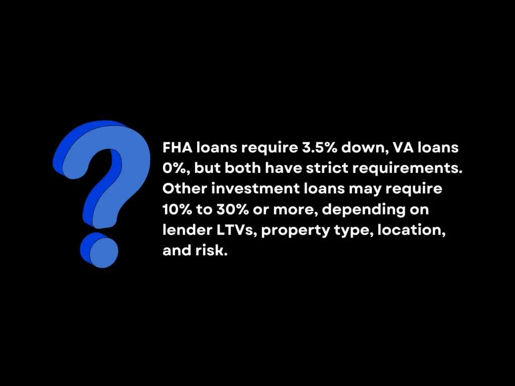 What Are the Different Types of Loans for Investment Property? 9 How Much Down Payment Do I Need for a Conventional Investment Property Loan