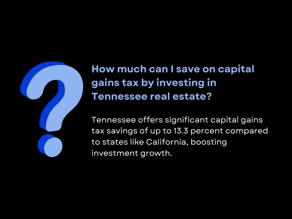 Tennessee Capital Gains Tax Guide: What Investors Need to Know in 2025 6 How Much Can I Save on Capital Gains Tax by Investing in Tennessee Real Estate
