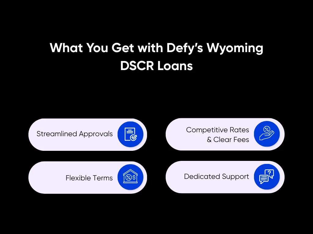 DSCR Loan Wyoming Guide: All That Property Investors Need to Know 5 What You Get with Defy’s Wyoming DSCR Loans